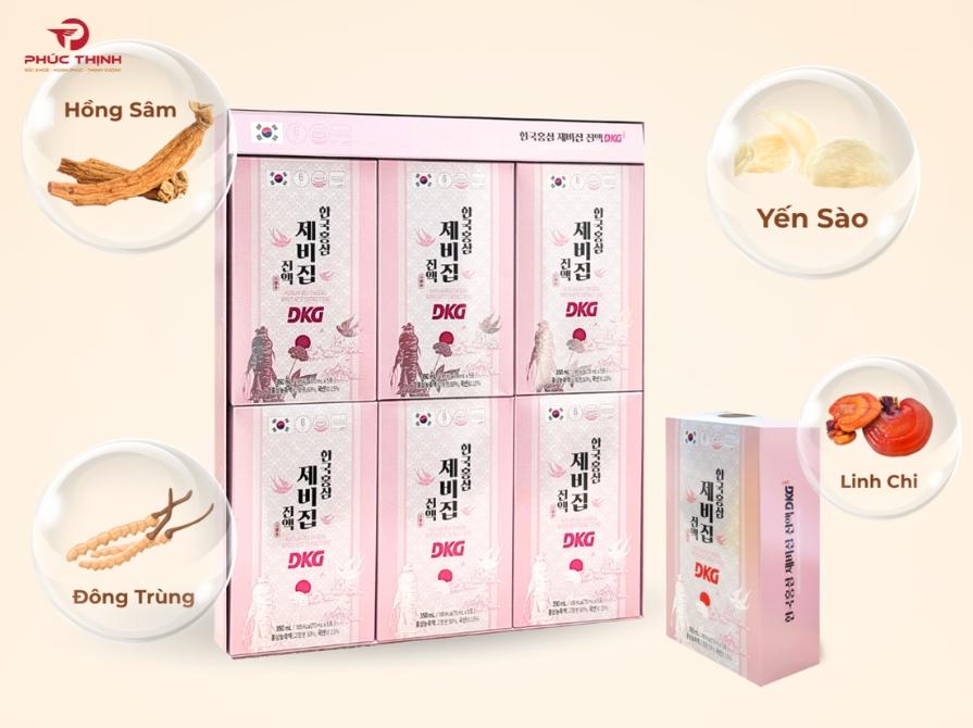 Thành phần của yến sào hồng sâm DKG