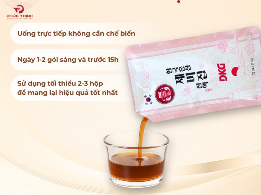 Cách sử dụng yến sào hồng sâm DKG
