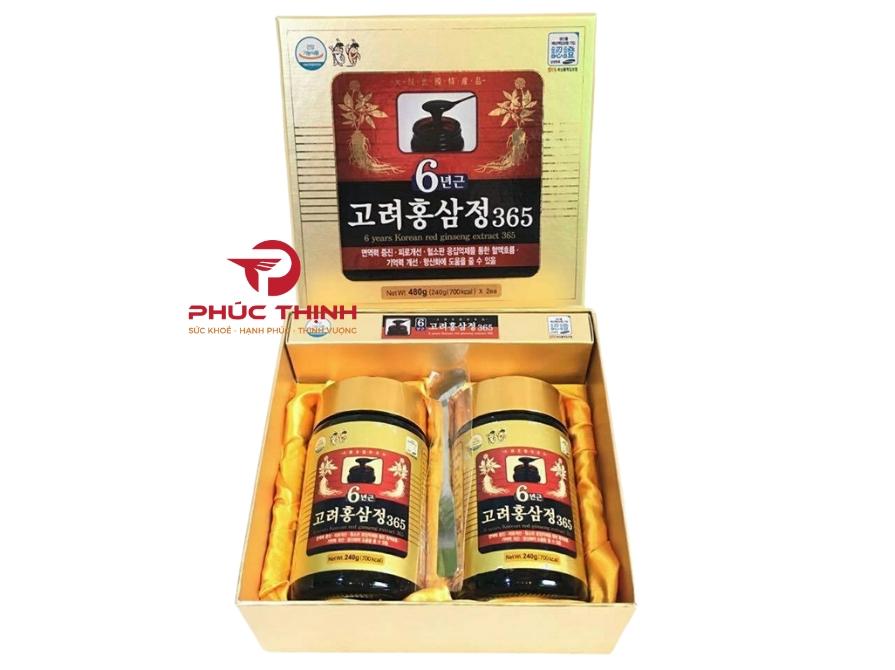 Sản phẩm cao hồng sâm 365 Hàn Quốc 6 năm tuổi hộp 2 lọ đang được bán với giá 750.000