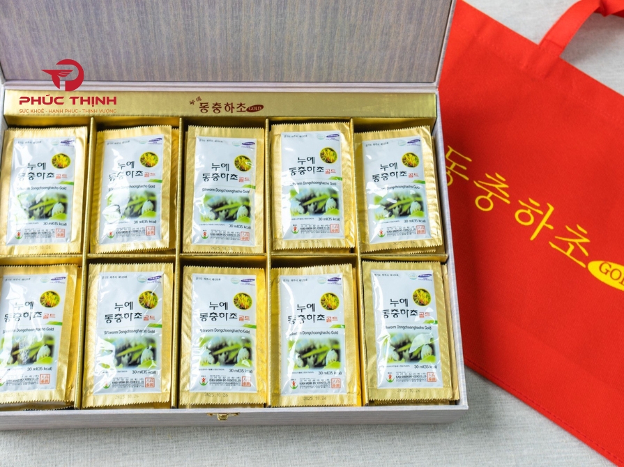 Hình ảnh sản phẩm nước đông trùng hạ thảo BIO hộp gỗ trắng 60 gói