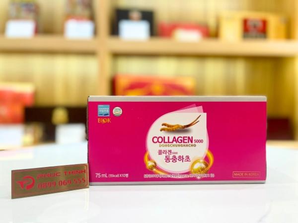 Hình ảnh sản phẩm nước uống collagen đông trùng hạ thảo Well Bio Hàn Quốc hộp 10 chai