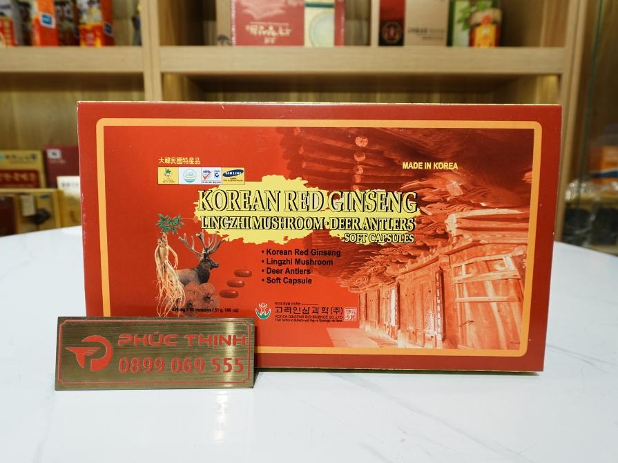 Hình ảnh sản phẩm viên đạm sâm nhung linh chi Bio Hàn Quốc hộp nâu 60 viên