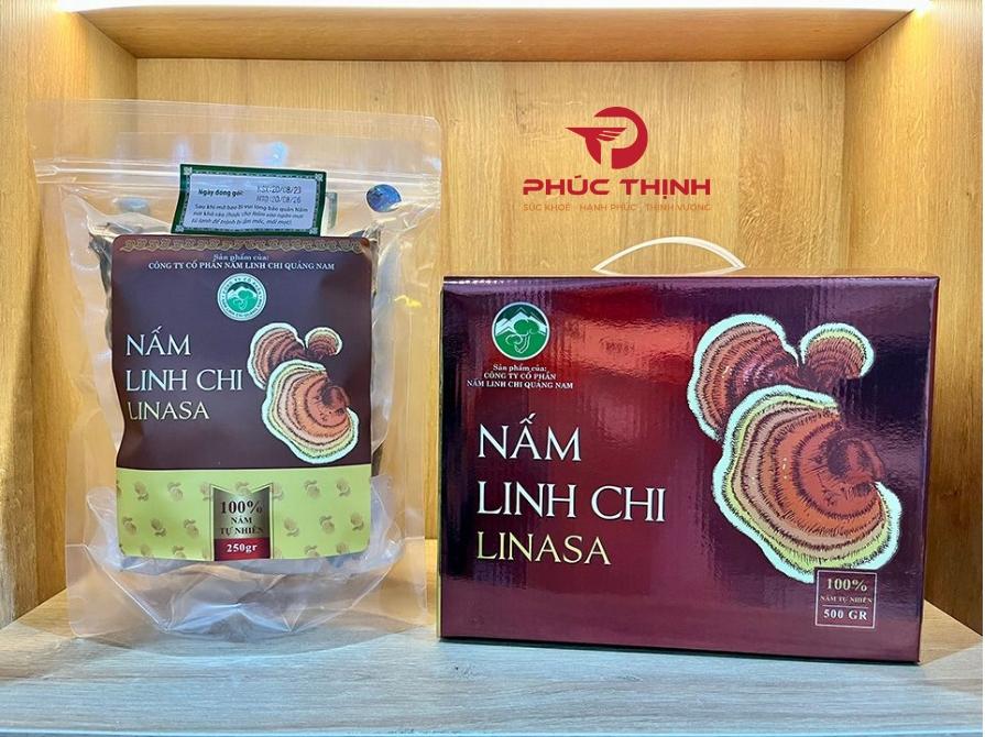 Hình ảnh sản phẩm nấm linh chi Linasa thái lát 500gr