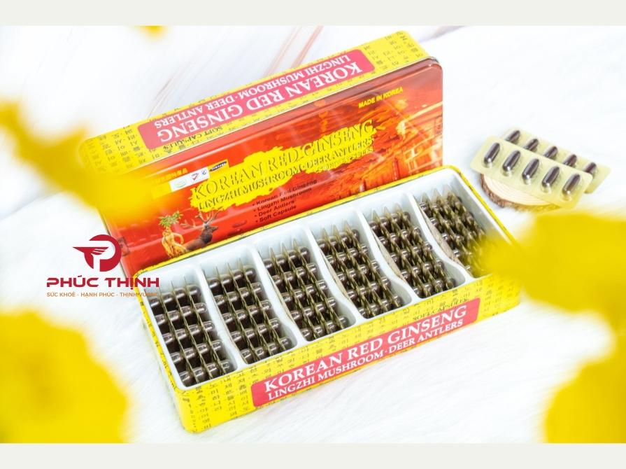 Hình ảnh sản phẩm viên đạm sâm nhung linh chi Bio Hàn Quốc hộp nâu 120 viên