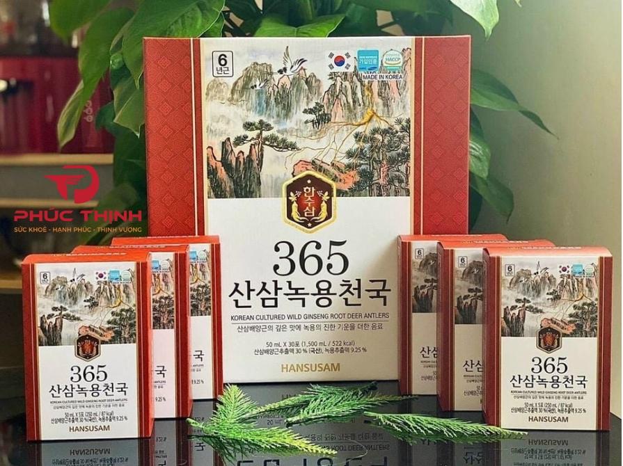 Sản phẩm nước hồng sâm nhung hươu đang được ưa chuộng tại sâm nấm Phúc Thịnh