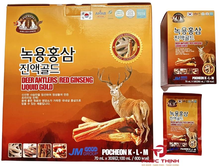 Hình ảnh sản phẩm nước hồng sâm nhung hươu Gold - Deer Antlers Red Ginseng Liquid Gold
