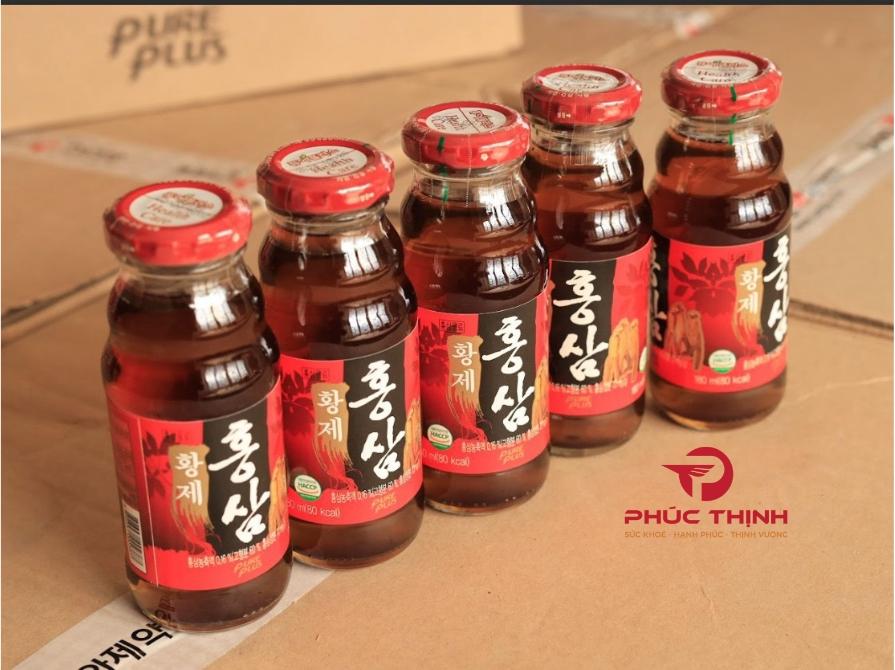 Sản phẩm nước hồng sâm Hàn Quốc chính hãng đang được bán tại sâm nấm Phúc Thịnh 