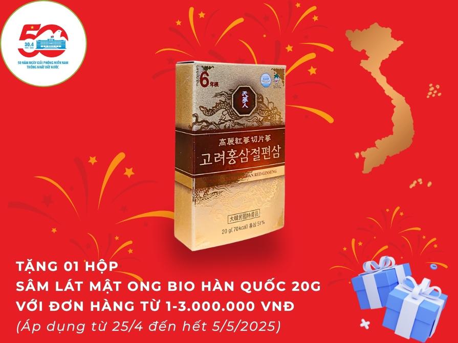 Quà tặng hộp sâm lát tẩm mật ong Bio