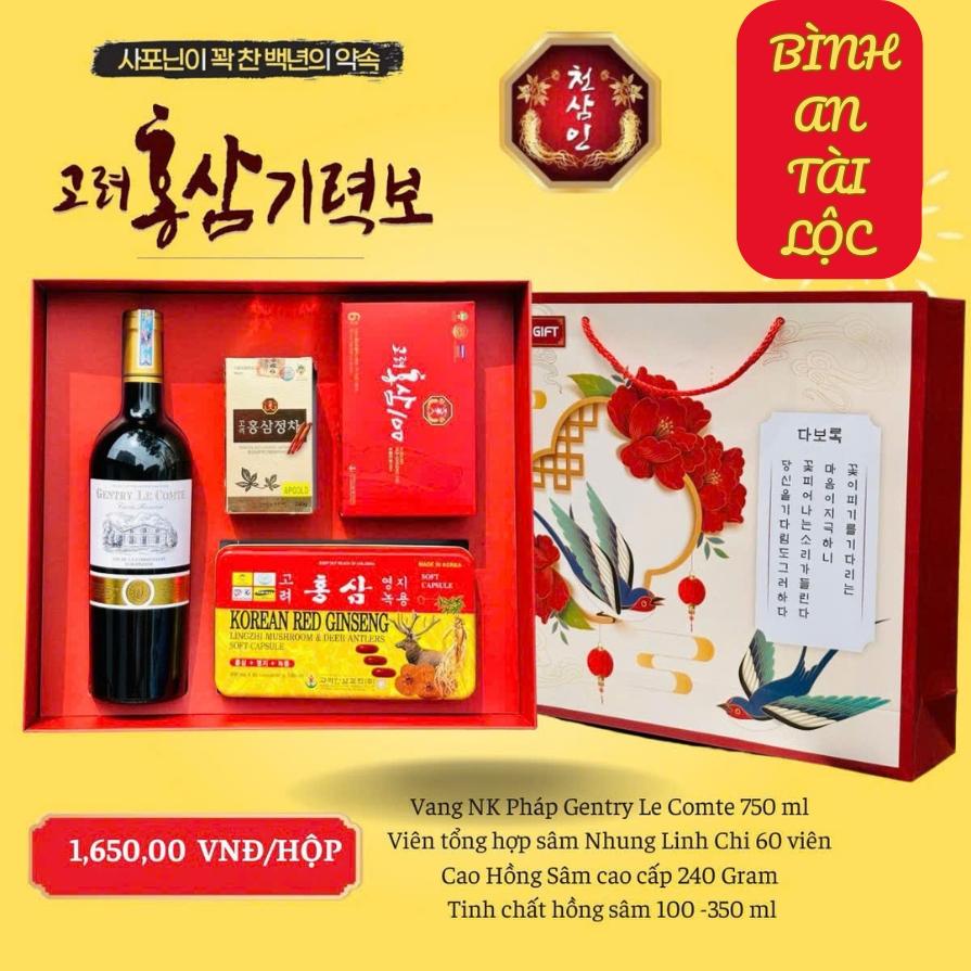 Bộ quà tết Hàn Quốc Bình An Tài Lộc giá trị 1.650.000 Vnđ