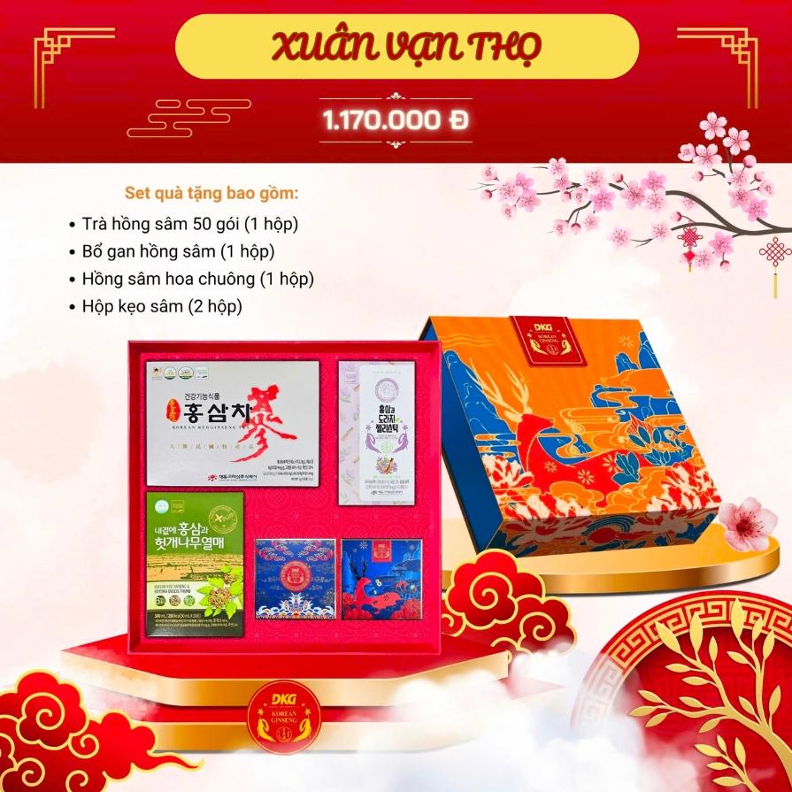 Hộp quà tết Hàn Quốc Xuân Vạn Thọ giá trị 1.170.000 Vnđ