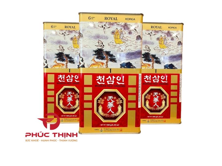 Hình ảnh sản phẩm hồng sâm củ khô Hàn Quốc hộp thiếc 150g - 8 củ