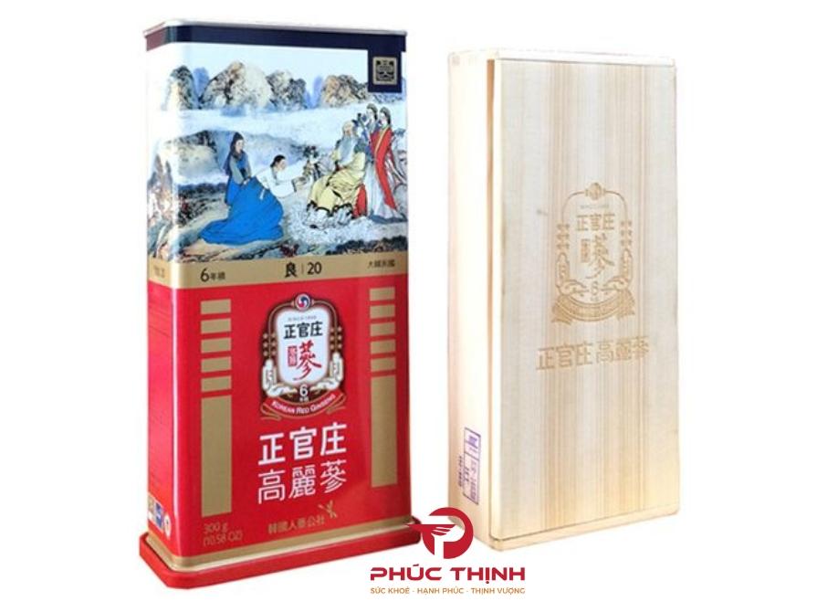 Hình ảnh sản phẩm hồng sâm củ khô cao cấp KGC hộp 300g (20PCS-14 củ)