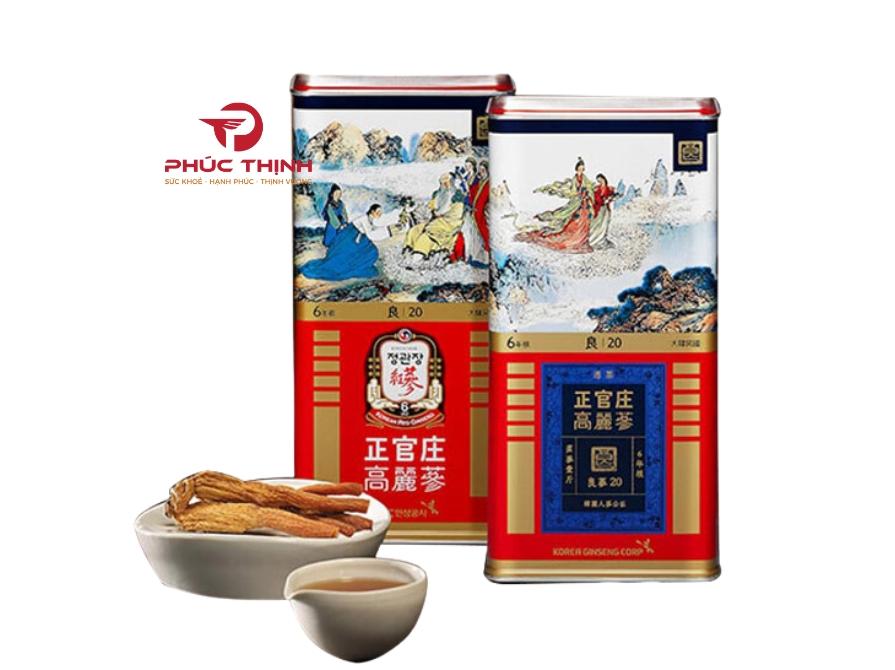 Hình ảnh sản phẩm hồng sâm củ khô cao cấp KGC hộp 300g (20PCS-14 củ)