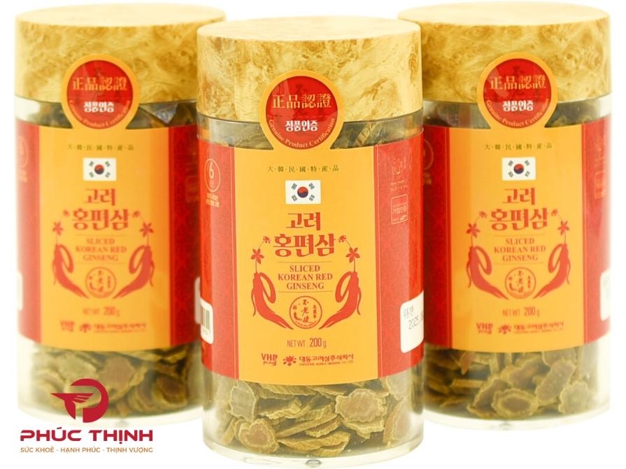 Hình ảnh sản phẩm hồng sâm HQ Daedong thái lát (200g dạng lọ)
