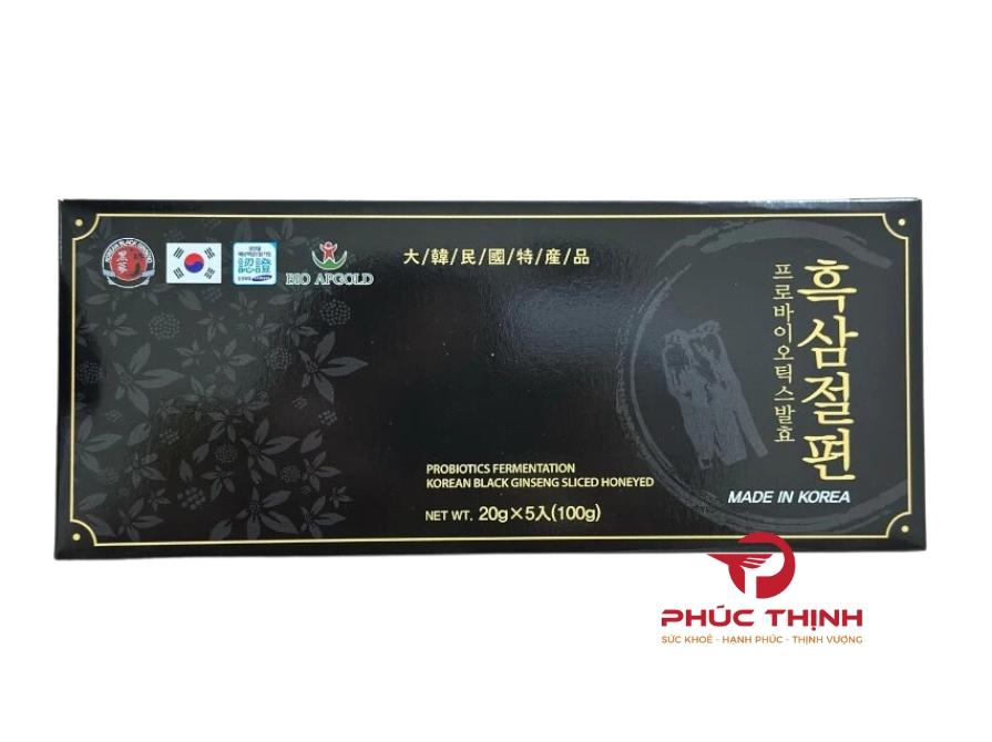 Hình ảnh sản phẩm hắc sâm lát tẩm mật ong - Hankook Panax - hộp 100g