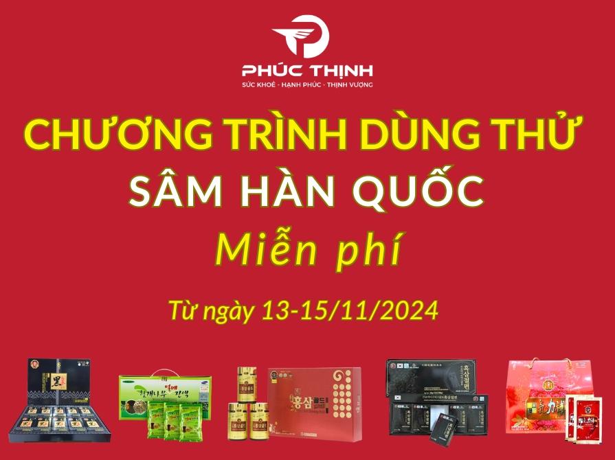 Chương Trình Dùng Thử Sâm Hàn Quốc Tháng 11-2024