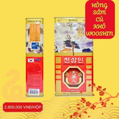 Hộp quà Tết Hồng sâm củ khô Wooshin 300g